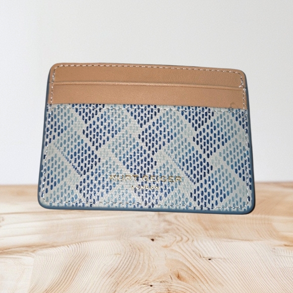 Kurt Geiger Camden Cream/Light Blue Credit Card Holder, NWT - Picture 2 of 3